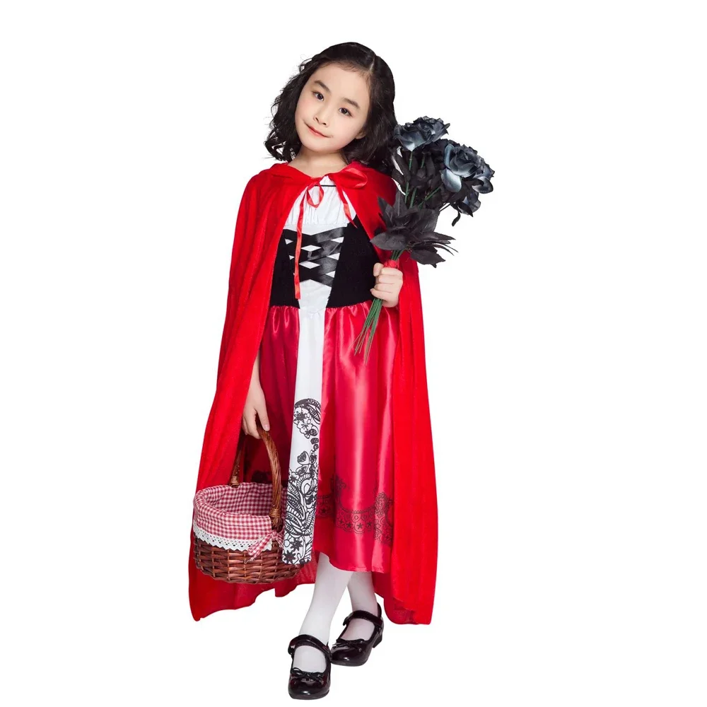 

Girl Dress Cosplay Party Costume Dress Clothing Little Red Riding Hood Baby Kids Girls Halloween Children's Costume