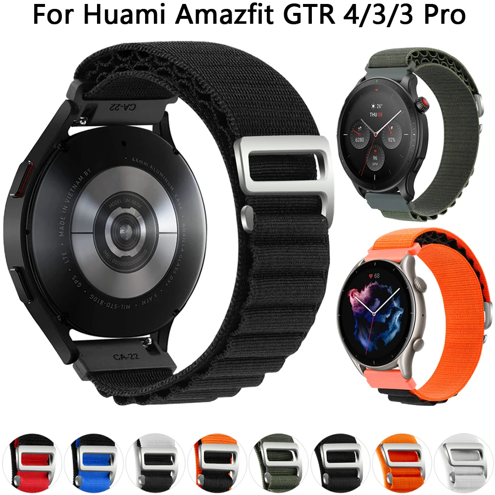 

Ремешок нейлоновый 22 мм для смарт-часов Xiaomi Huami Amazfit GTR 4 3 2 2E 47 мм