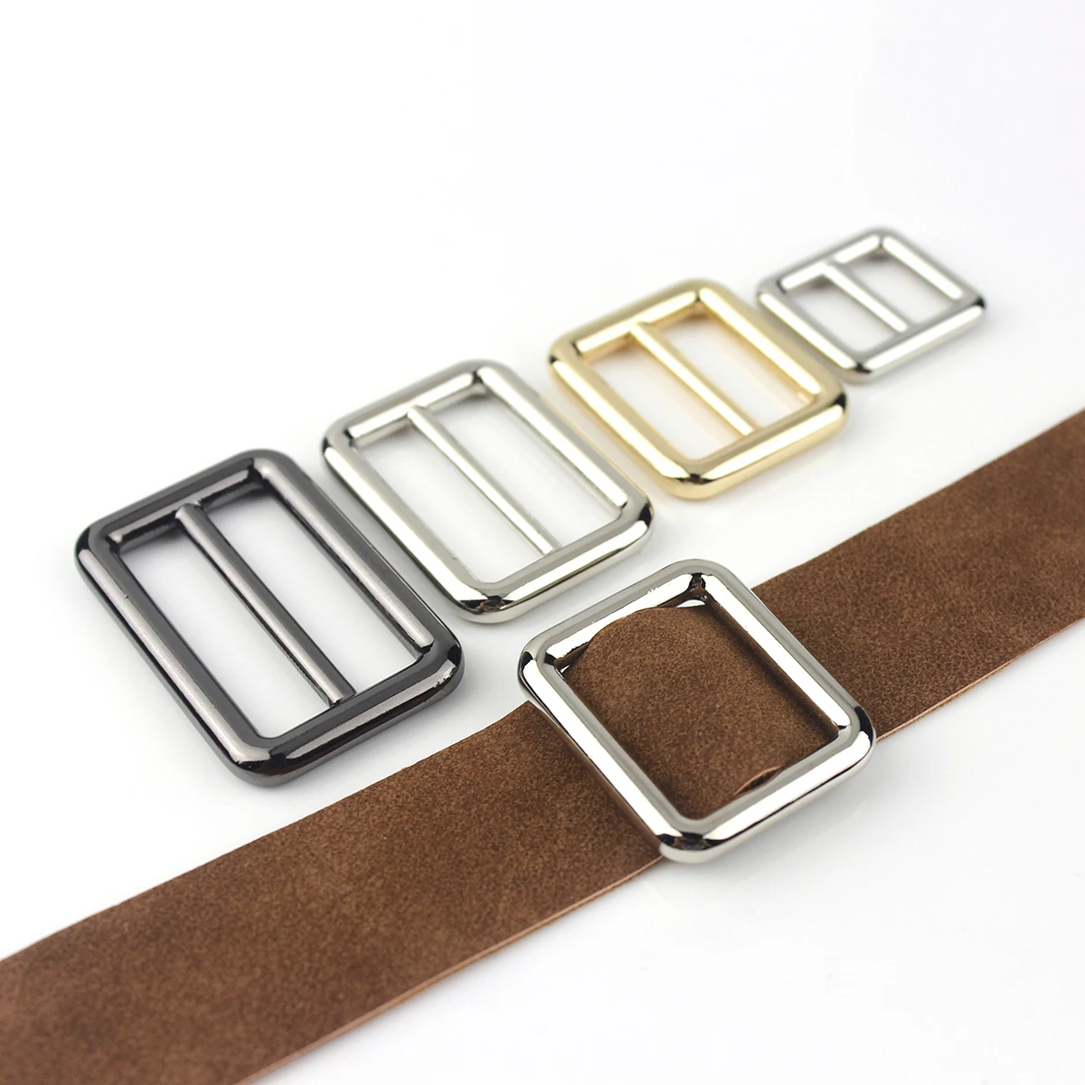 8 Fibbie A Rullo Metalliche Regolacinture - Oro, 50mm, Per Borse, Cinture, Fai Da Te - Foto 5