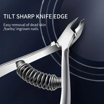 Sharp Nail Cuticle Nippers Large Spring Dead Skin Scissors Nail Groove Ingrown Nail Trimmer Stainless Steel Dead Skin Clippers