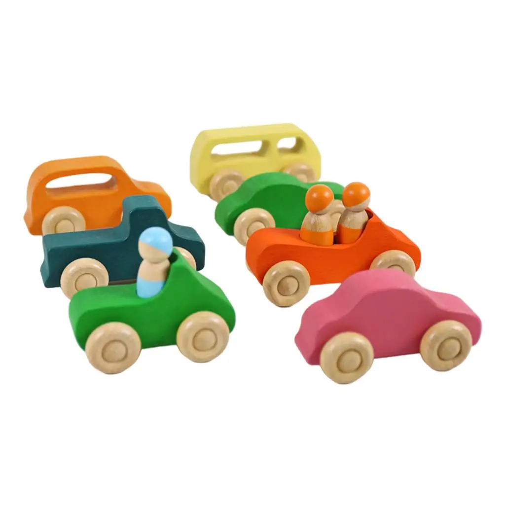 

10x Cars Jigsaw Bright Colors Design Building Blocks Wooden Toy for Cultivate Self-Confidence Early Learning Minds Kids