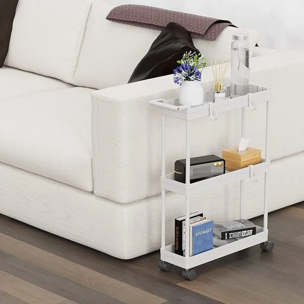 Multi - Layer 360° Rotating Storage Cart in ABS - Space - Saving, for Dorms & Kitchen,bathroom,Non-slip and durable 3