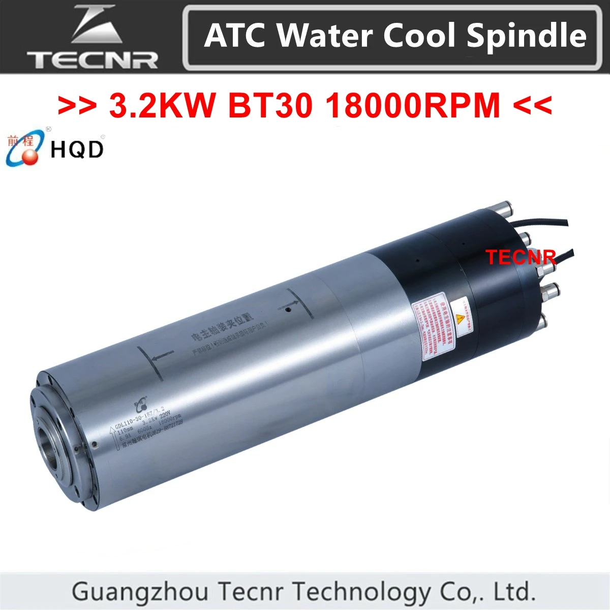 

HQD 3.2KW ATC water cooled spindle motor BT30 Automatic Tool Change Spindle For metal cutting GDL110-30-18Z/3.2