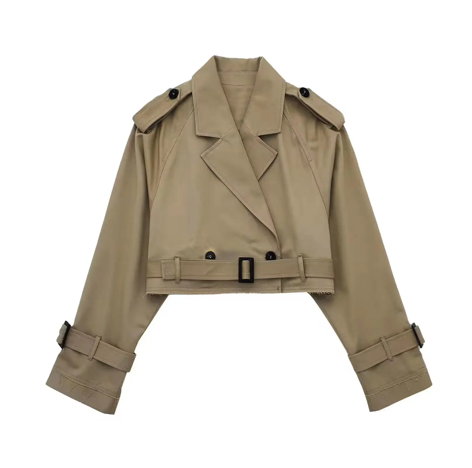 

Женский двубортный Тренч с длинным рукавом, модное винтажное уличное пальто, Осень-зима 2023