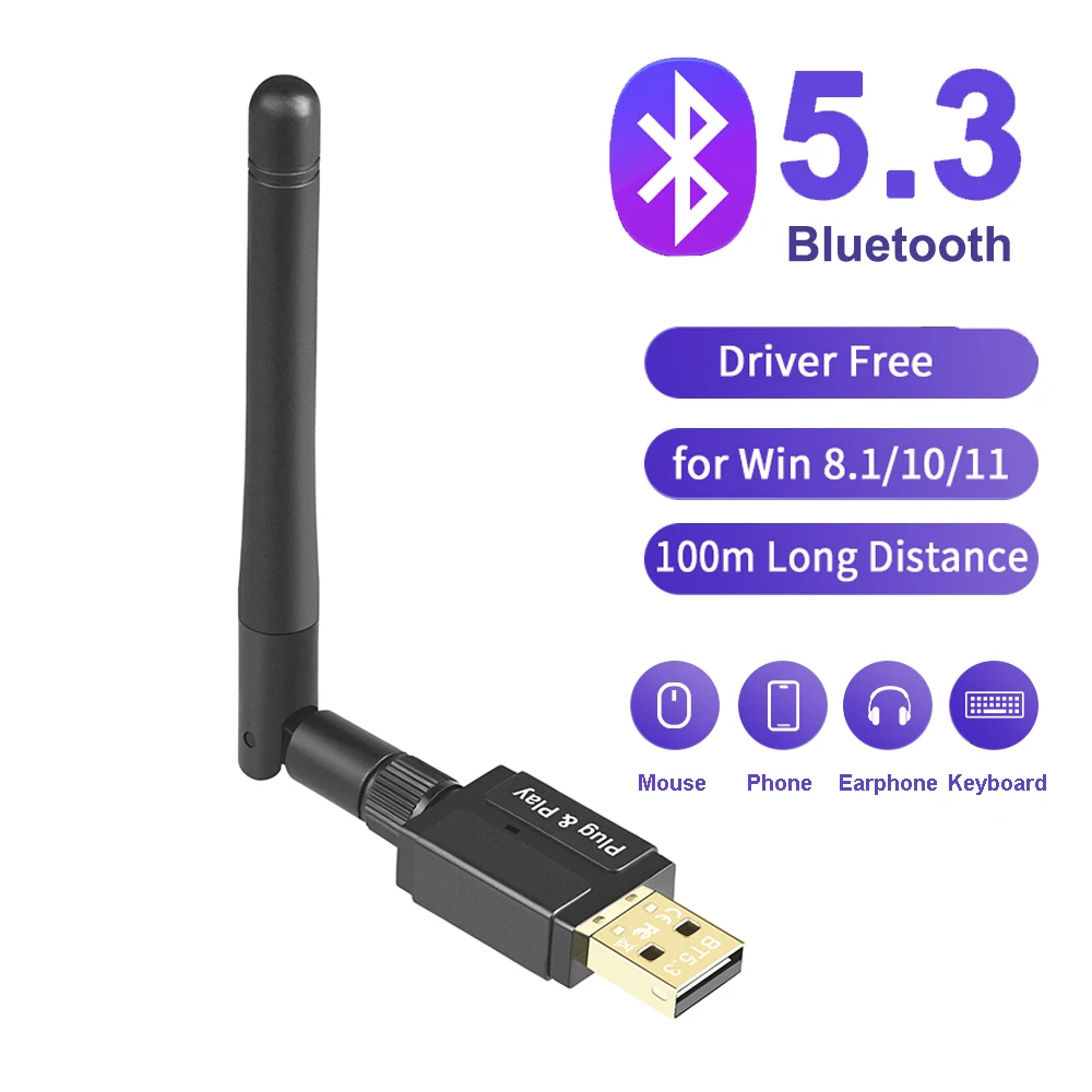 Adaptador USB 3Mbps Compatible con Bluetooth 5.3 para PC Altavoz Ratón  inalámbrico Barbie Nuevos Originales