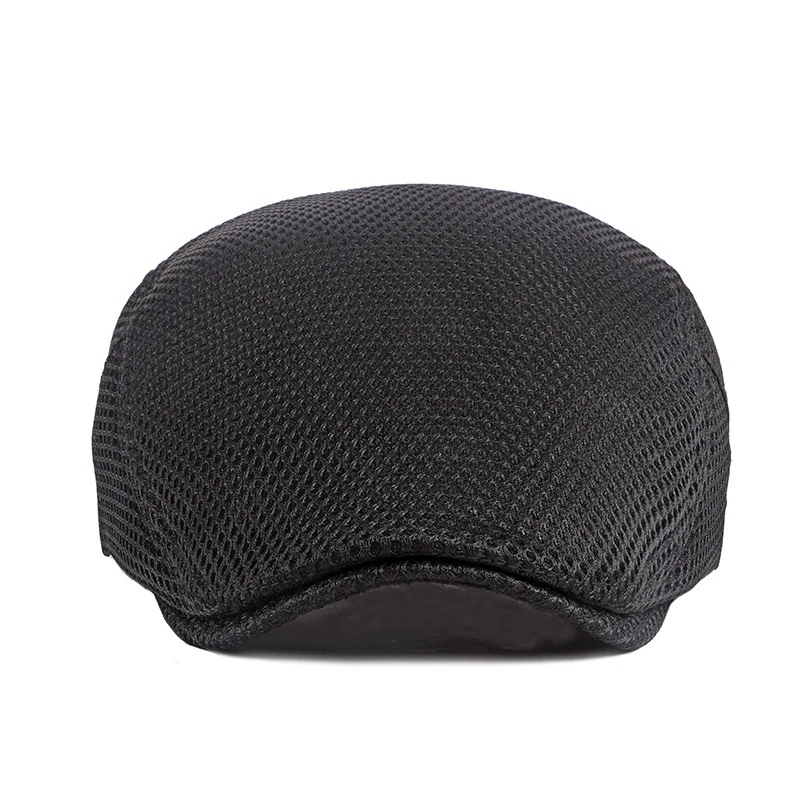Men Cabbie Flat Cap Breathable Mesh Summer Spring Hat Adjustable Newsboy Beret Ivy Cap Ideal Choice for Gifts