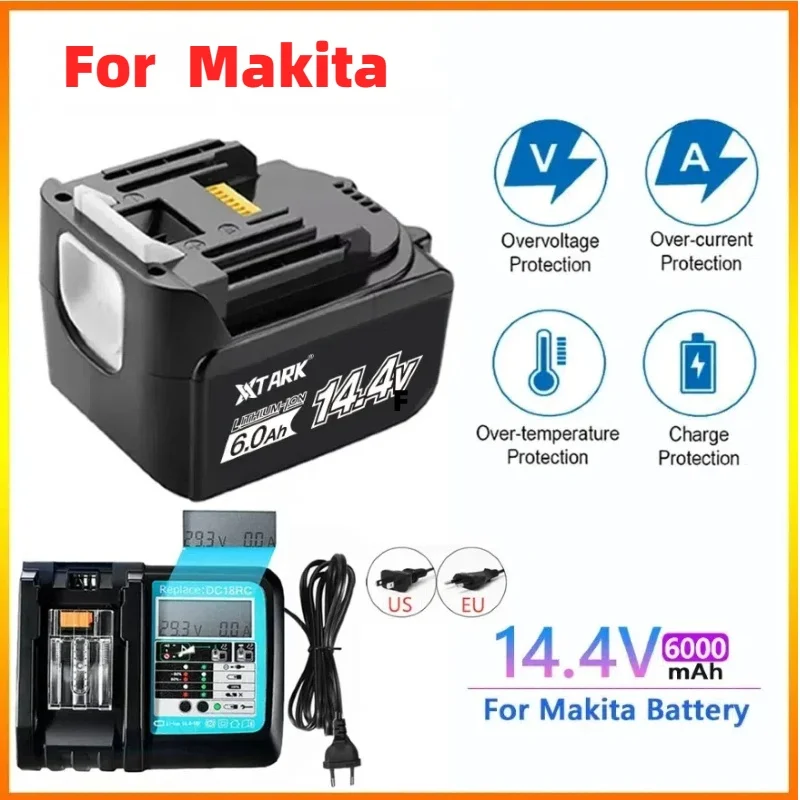 

14.4V 6.0Ah 6000mAh Lithium-Ion BL1430 Rechargeable Battery for Makita Cordless Tools BL1440 DA340DRF BDF343 Free post