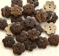 30pcs/lot Size:15mm/18mm Flower Shape Coconut Button Clothing Decoration Wooden Buttons for Garment(SS-931) 1