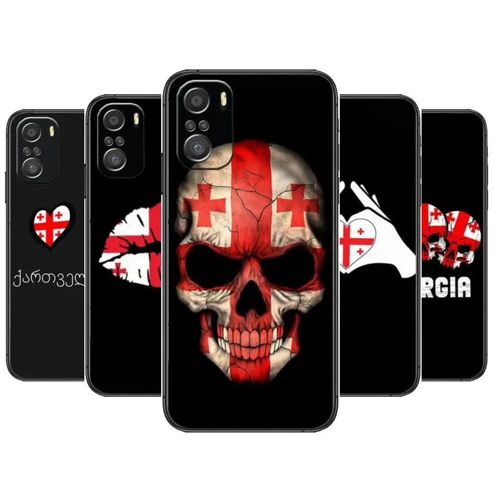 

Georgia flag For Xiaomi Redmi Note 10S 10 9T 9S 9 8T 8 7S 7 6 5A 5 Pro Max Soft Black Phone Case
