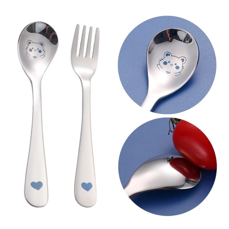 Baby Cutlery Self-Feeding Spoon & Fork Set Toddler Multipurpose Noodle Feeding Grade Children Dinnerware For silicone feeding spoon silicone cutlery set learning spoons fork spoon set baby cutlery