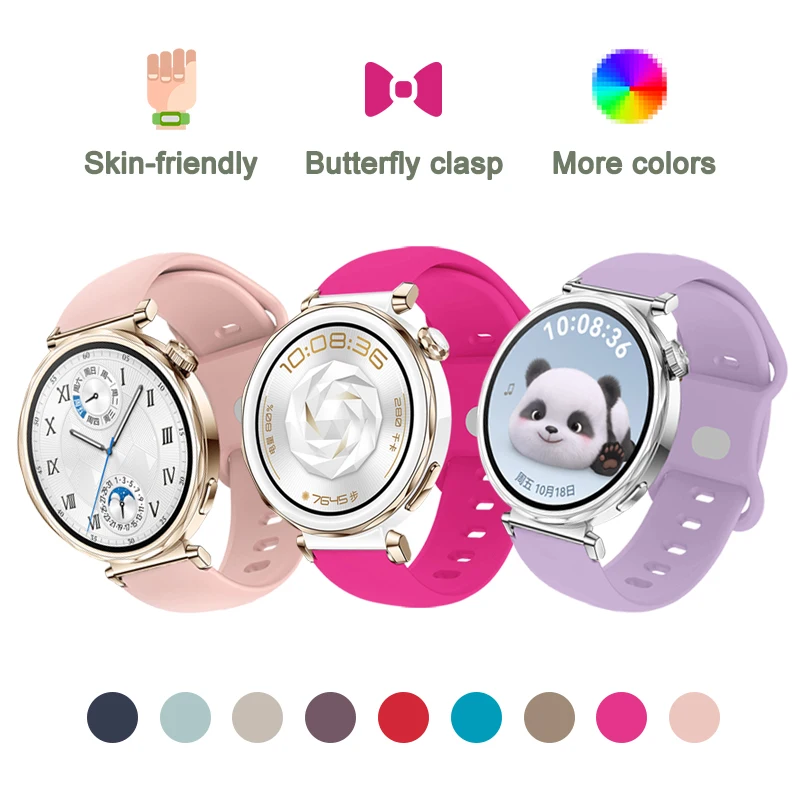 Colorful 18mm Soft Bow Buckle Wristband Strap