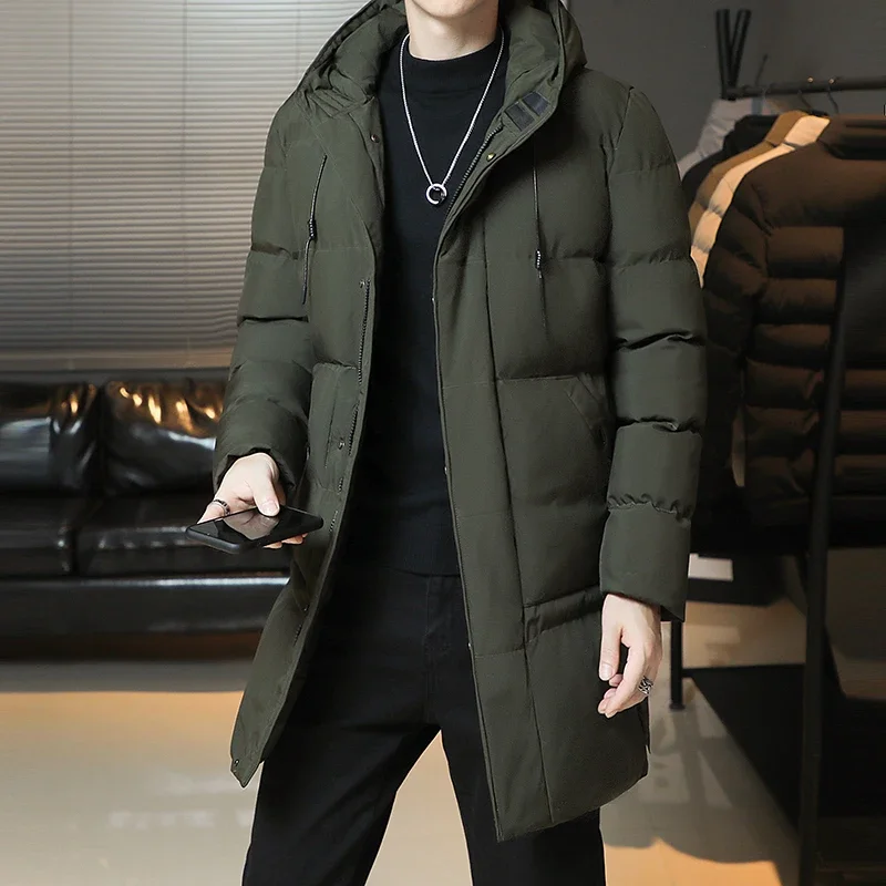 8XL 신상 겨울 패션 청년 중장기장 남성복 한국 버전 인기 브레드 다운 코튼 두꺼운 따뜻한 코트 남자아이용