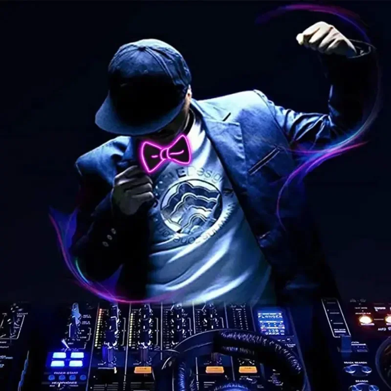 Party Supplies Suspenders With Bow Tie LED Lights Woman Hangers For Men Wedding Party Accessories Glow-in-the-dark SD01