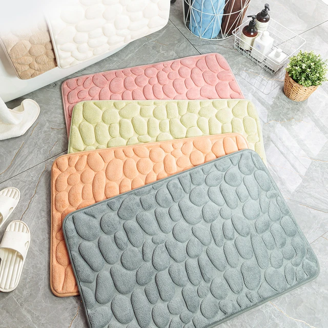 Cobblestone Embossed Bathroom Bath Mat Memory Foam Bath Mat Super Absorbent Bath  Mats For Bathroom Machine Washable Bath Rugs - Bath Mats - AliExpress