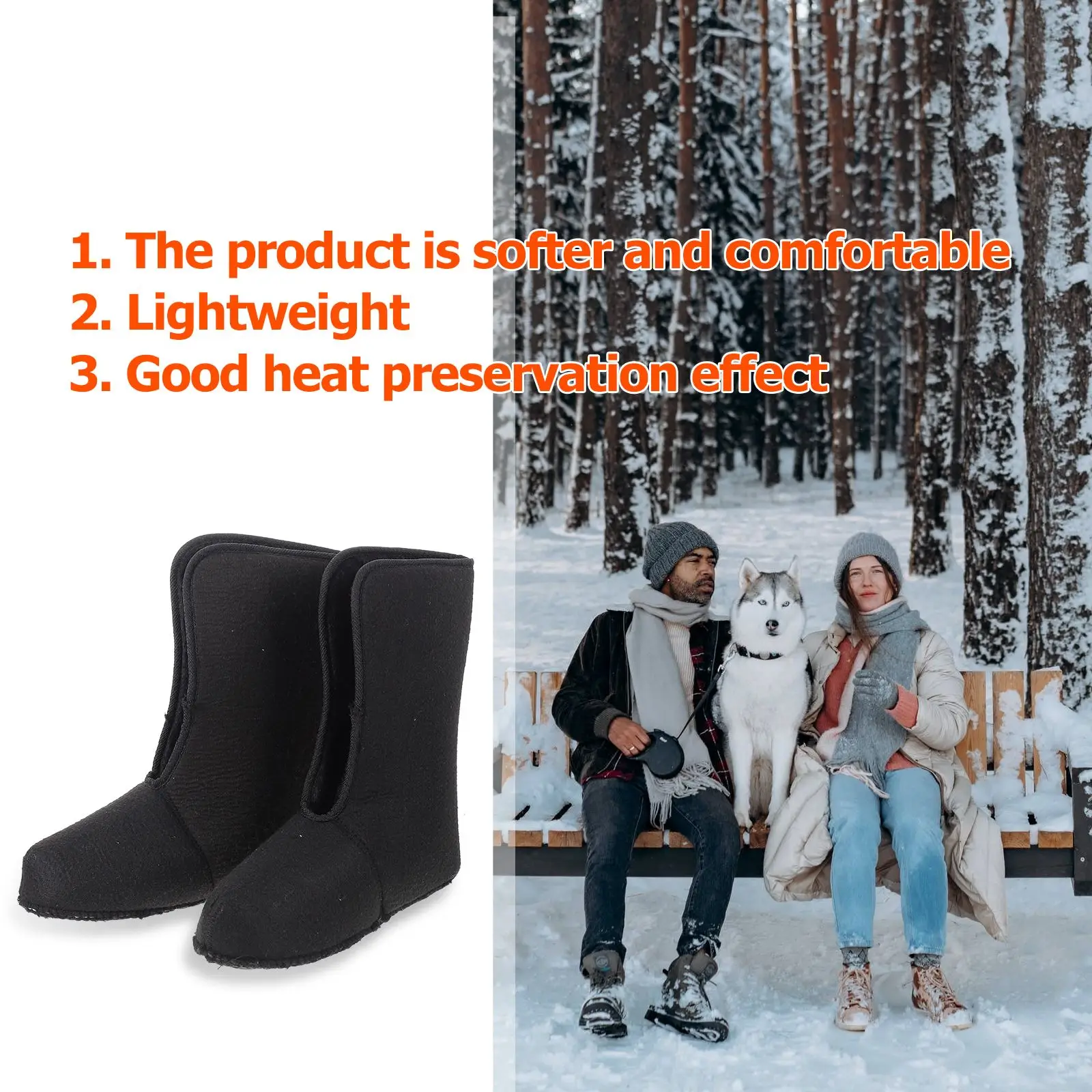 New Pattern 1 Pair 43 Size of Hunting Shoes Lining Warm Keep Outdoors Fishing Boot Inner Cover for Winter Camping