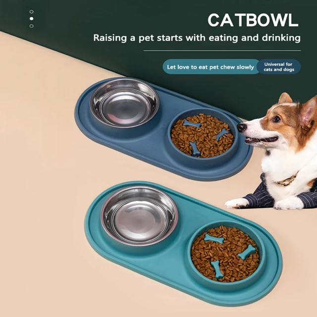 Big promotion!Slow Feeder Dog Bowls Silicone 3 in 1 Small Dog Food Eating  Bowl and Water Bowl with Non-Toxic No Choking Healthy Design Bowl Non Skid  Spill Proof for Feeding Small Dogs 