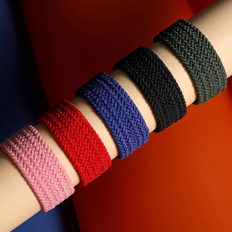 Braided Solo Loop Smartwatch Strap - 22mm/20mm Adjustable Bracelet