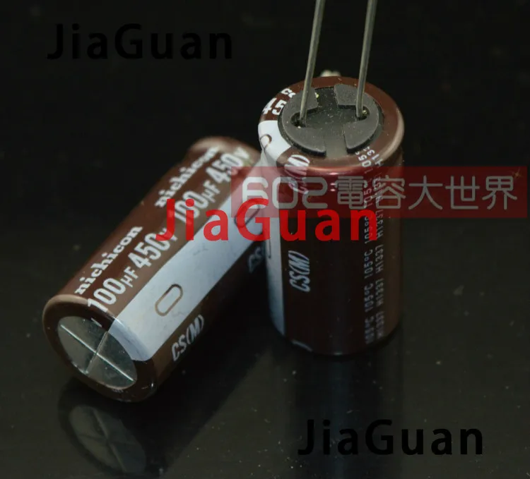 Nova Nichicon cs 450v100uf 18×35 mm Capacitor Eletrolítico 450v 100uf Alta Frequência Longa Vida cs 100uf 450v 10 Peças