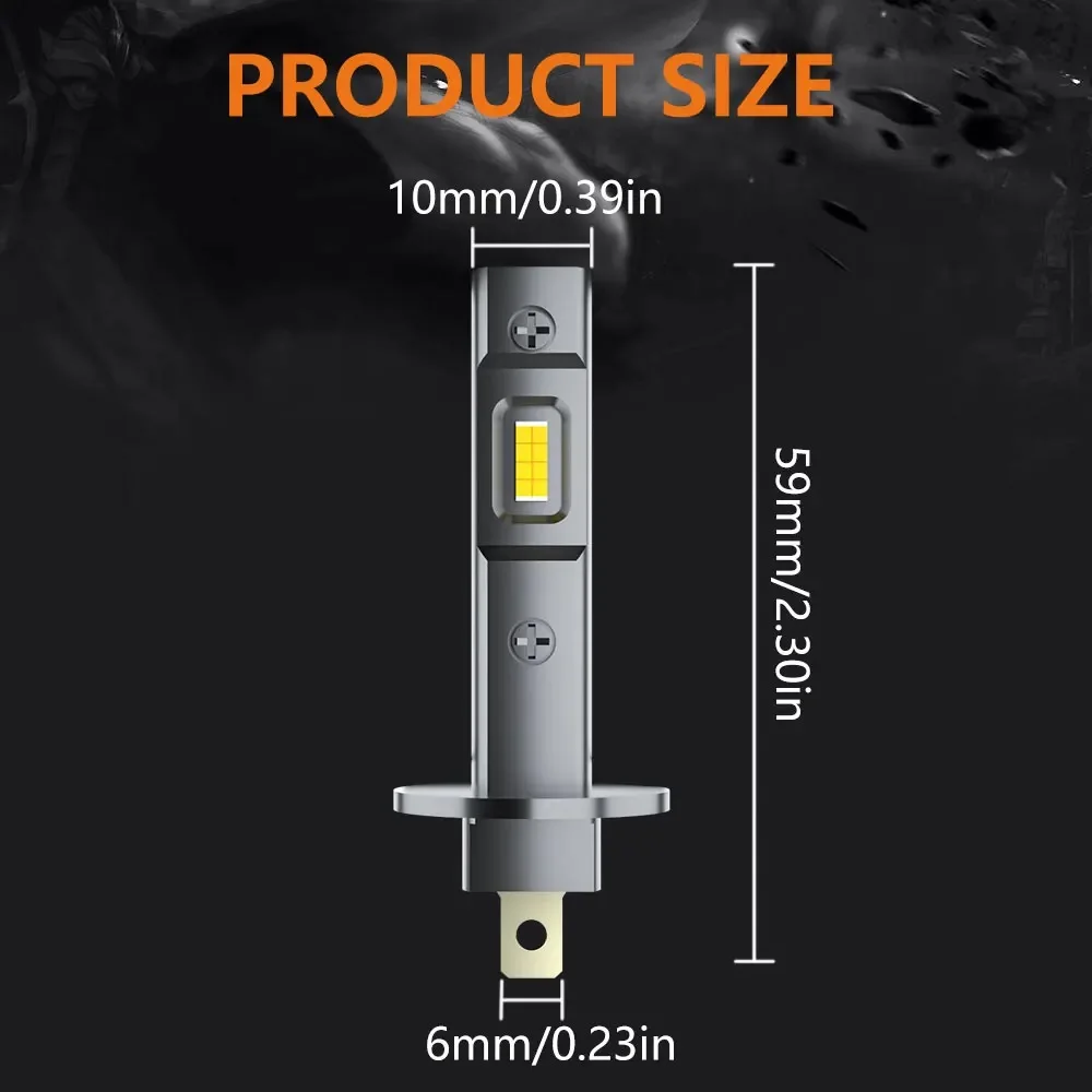 2Pcs 1:1 Car LED H3 H1 H7 Headlight Bulb 60W 20000Lm White 6500K Mini For Auto Super Bright Fog Lights Fanless Wireless 12V 24V for led headlights led car headlights