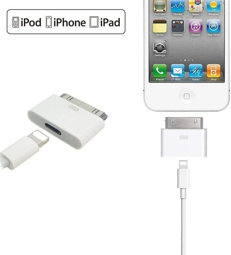 8Pin Male To 30 Pin Female Charging Sync Lighting To 30Pin Adapter for IPhone 4 4S IPad 2 3 IPod Touch Charger Cable Converter