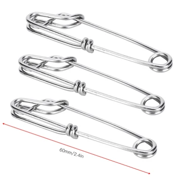 Stainless Steel Tuna Clips Longline Branch Hangers Snap Fishing Accessory Easy On/Off Fishing Tackle Stainless Steel Clips 5