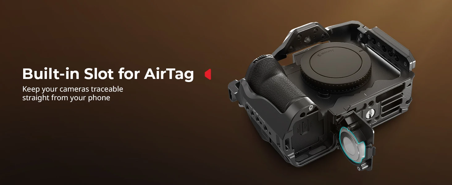 A7R V Cage with AirTag Slot for Sony Alpha 7R V / 7 IV / 7S III / 1 / 7R IV Bui