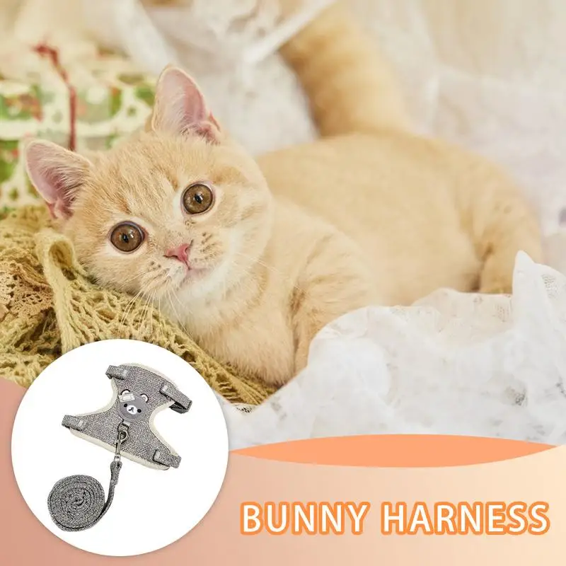 Lovely Small Pet Vest Chest Strap Dog Traction Rope Walking Dog Cat Bunny Vest Harness Adjustable Walking LeashVest Accessories