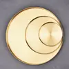 304 Stainless Steel Storage Tray Desktop Cosmetic Jewelry Storage Tray Golden Round Snack Plate Small Items Organizer Home Decor 3