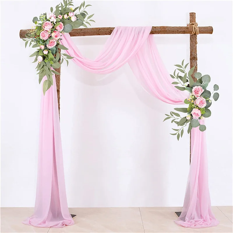 2 Pcs Artificial Wedding Arch Flowers Kit Wedding Flowers Garlands Silk Peony Flower Swag Welcome Sign Floral for Ceremony Party