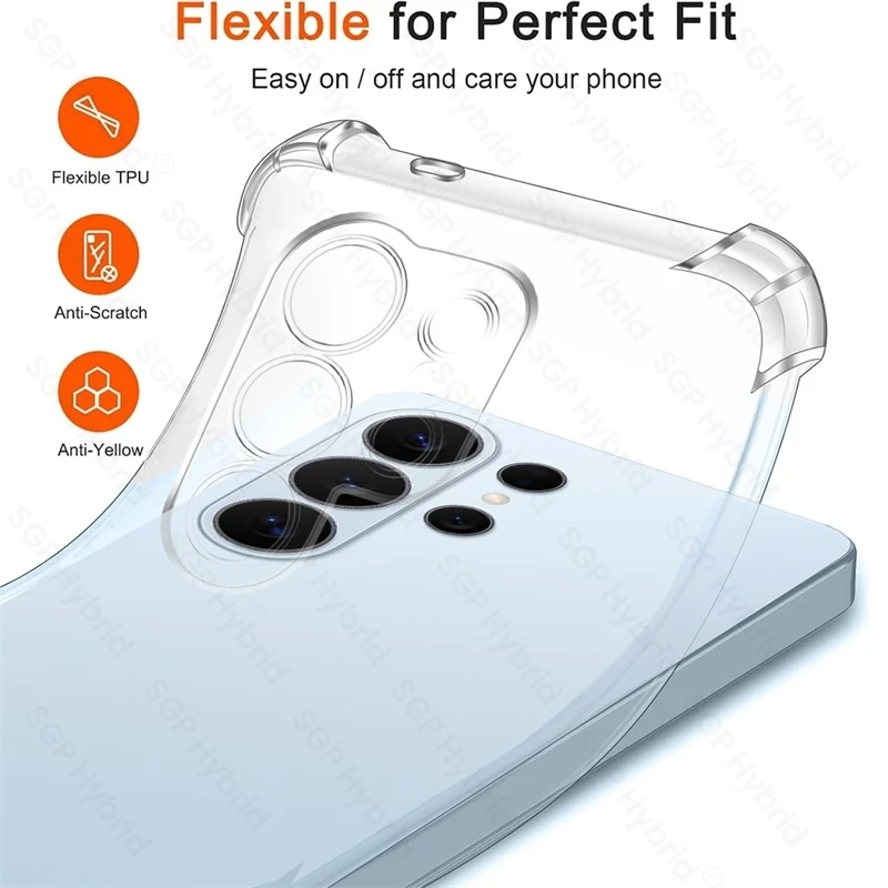 Premium Anti-Yellow Clear TPU Soft Cover - Shockproof Armor Coque