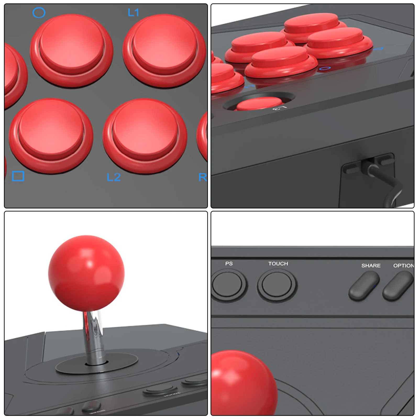 스트리트 파이트 컨트롤러 스틱 3가지 모드 USB 케이블 콘솔 로커 콘솔 게임 조이스틱 (PS5/PC 게임용 키보드)