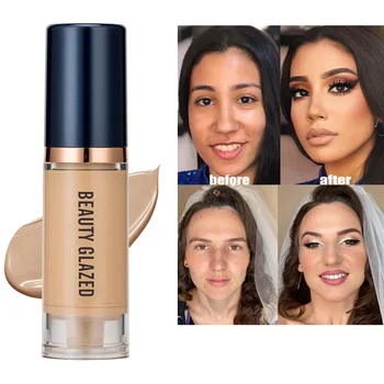 6 Color Face Liquid Foundation Waterproof Long Wear Oil Control Foundation Concealer Liquid Foundation Beauty Makeup Cosmetic