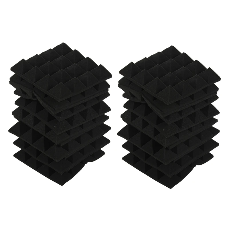 24 Pcs -Soundproofing Foam Sound Absorption Pyramid Studio Treatment Wall Panels