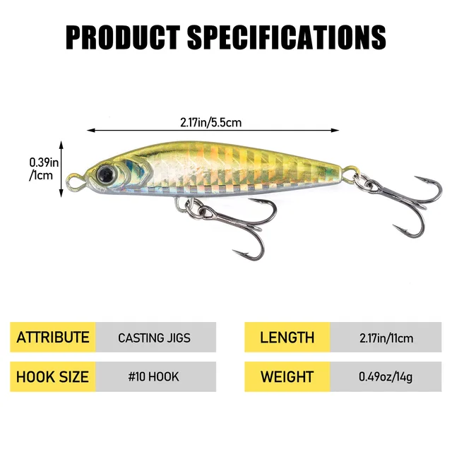 4 Esche Metallo Per Pesca - Cucchiaini Minnow Con Ami Tripli Per Mare E Acqua Dolce - Foto 4