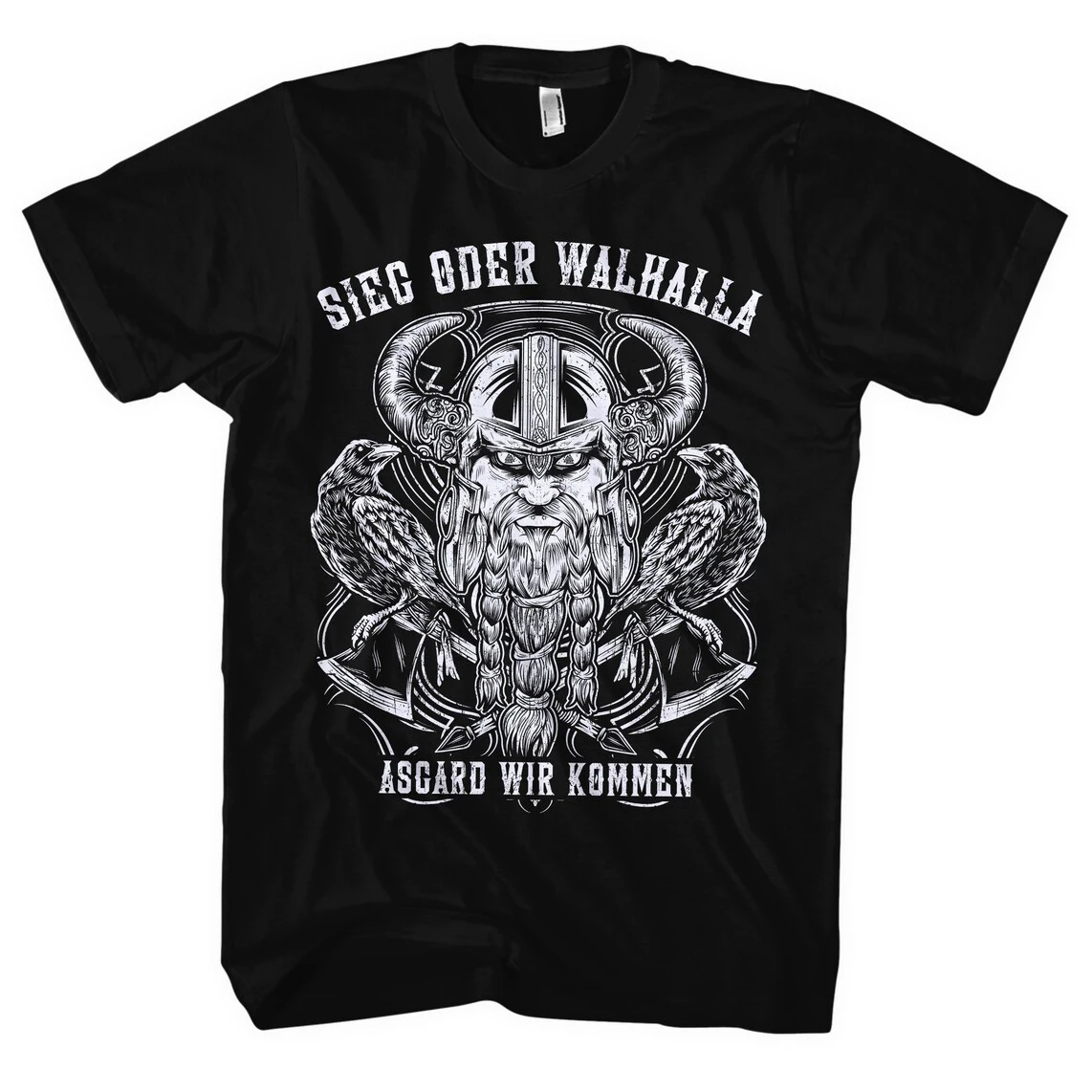 

Victory or Valhalla, Asgard We Come. Nordic Mythology T-Shirt New 100% Cotton O-Neck Short Sleeve Casual Mens T-shirt