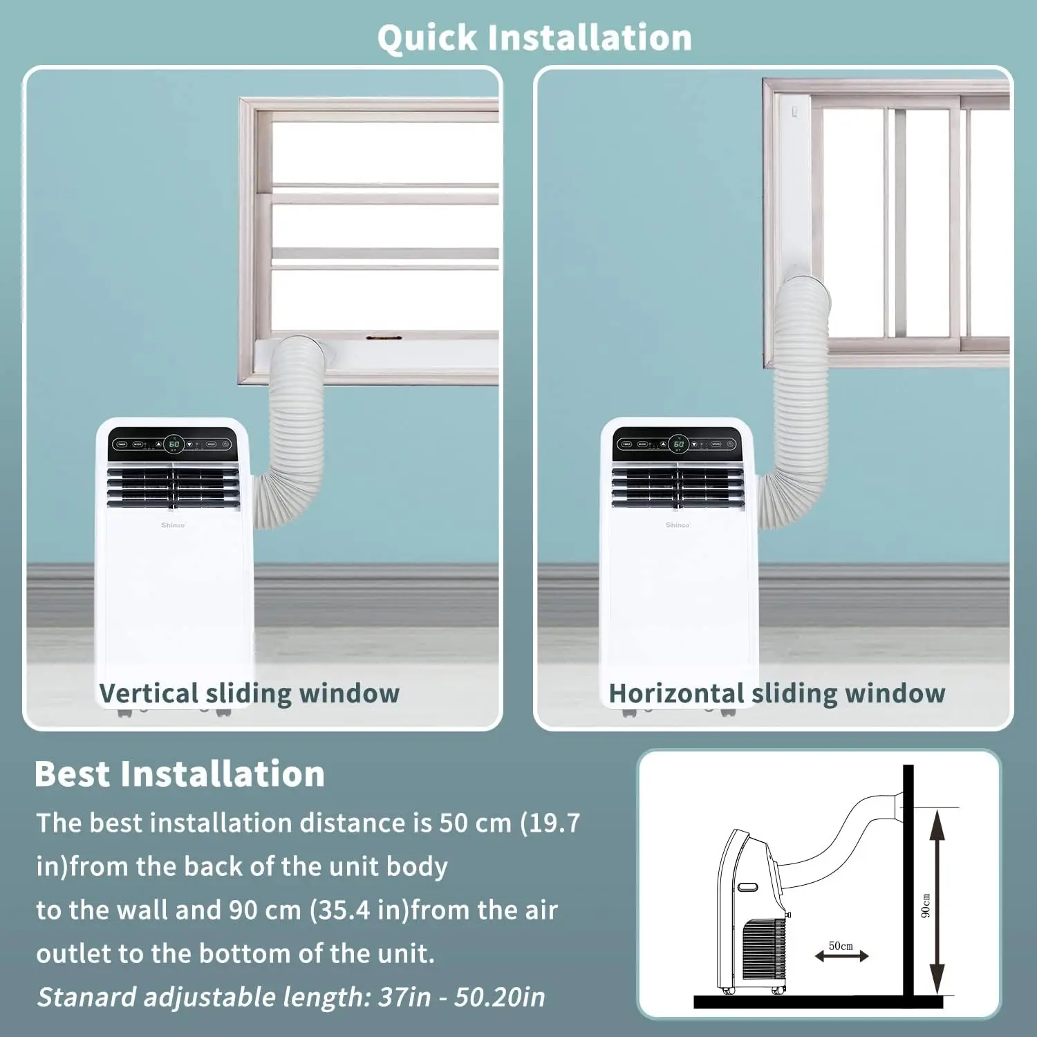 Portable Air Conditioner, AC Unit with Built-in Cool, Dehumidifier & Fan Modes for Room up 4
