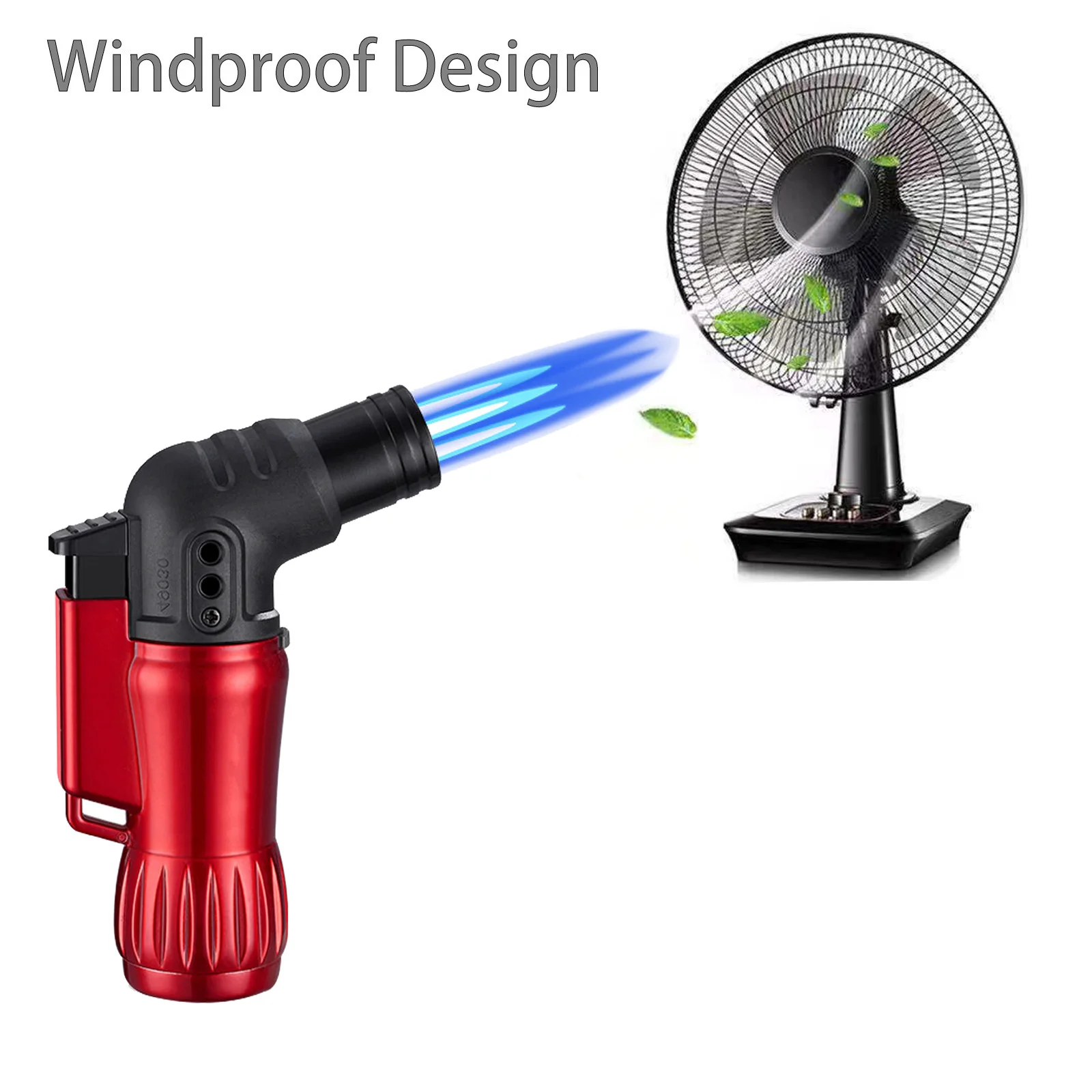 2pcs/Set Triple Jet Flame Torch Lighter Bend Head Design Refillable Butane Gas Jet 3 Flame Windproof for Gifts(Without Butane) butane gas lighter cigarette lighter
