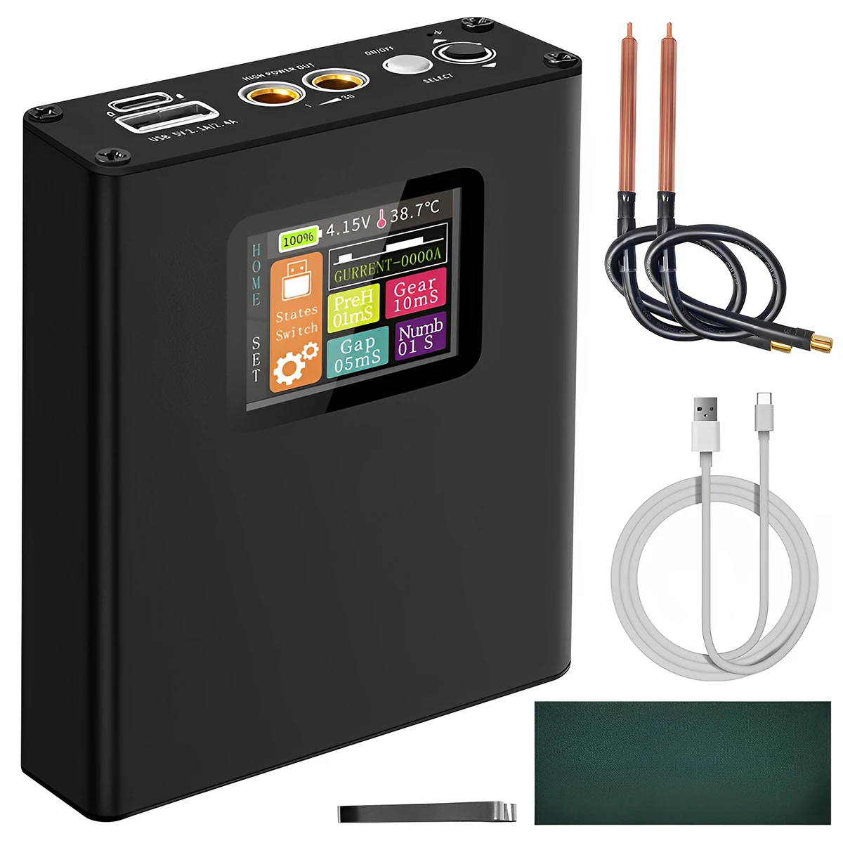 

4Pcs Mini Spot Welder Kit with Colored LCD Screen 500mAh Rechargeable DIY Battery Spot Welder Portable Spot Welding Equipment