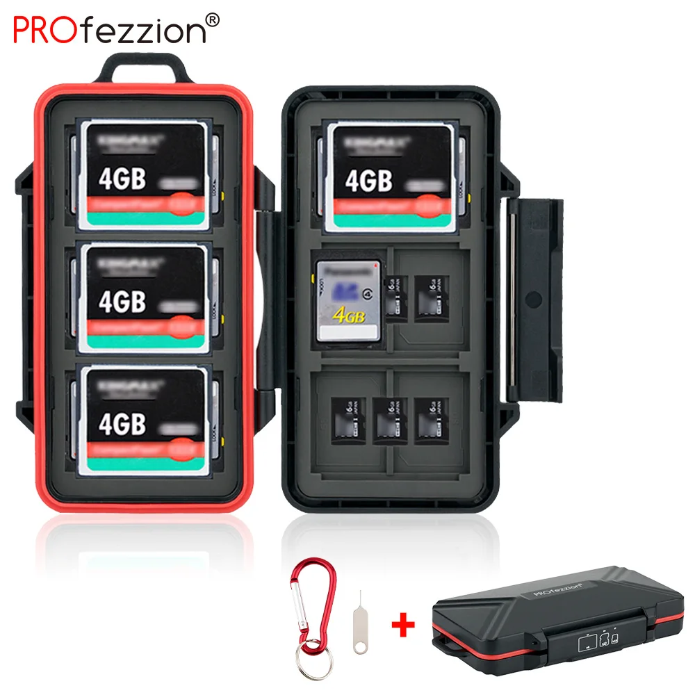 Profezzion-memory Slots Card Storage Case Water-resistant Câmera Case sd Micro sd tf cf 36 Slots Wallet