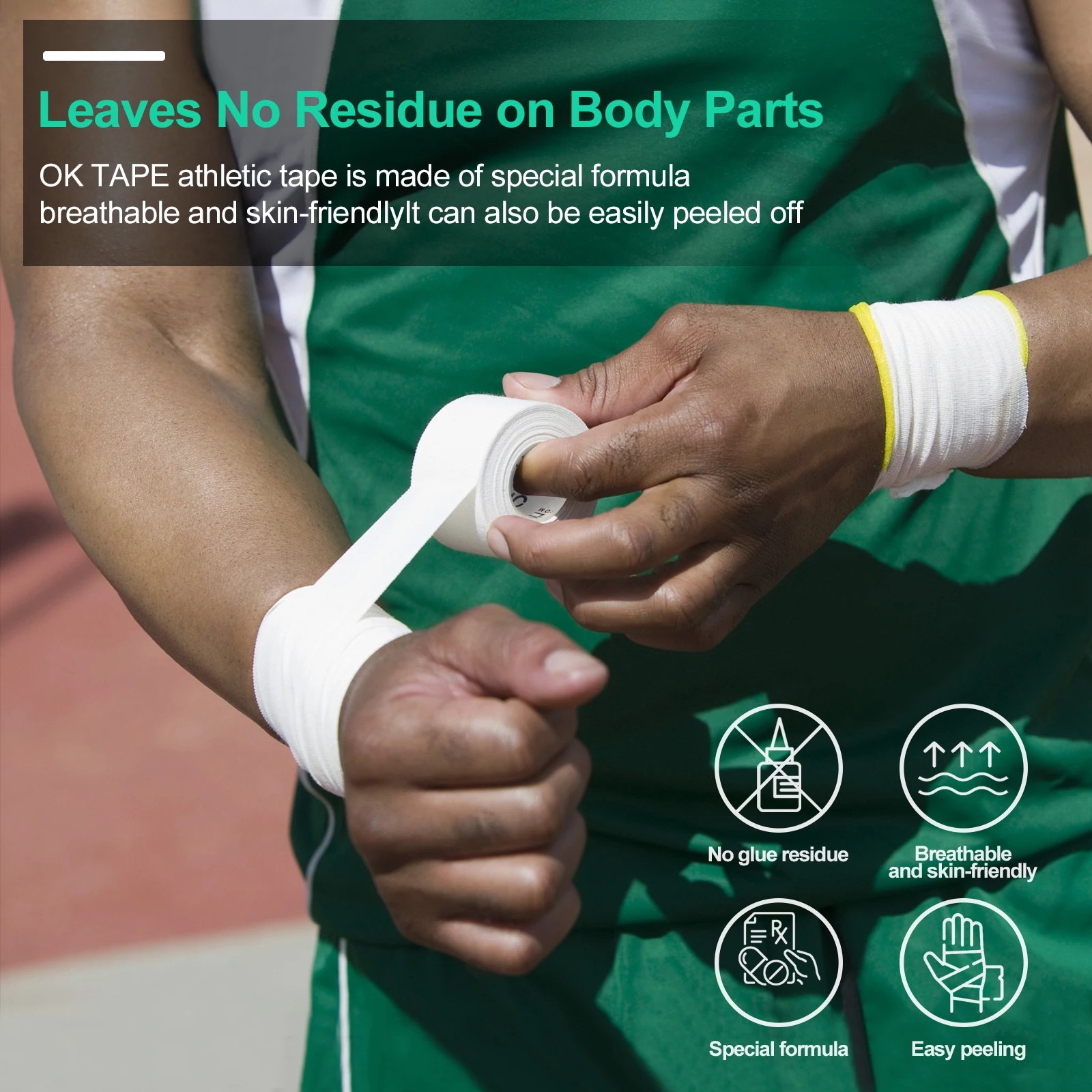 Athletic Tape 4 Rolls Sweat Proof First Aid Injury Wrap Fitness Ankles Wrist on Bat Hockey Stick