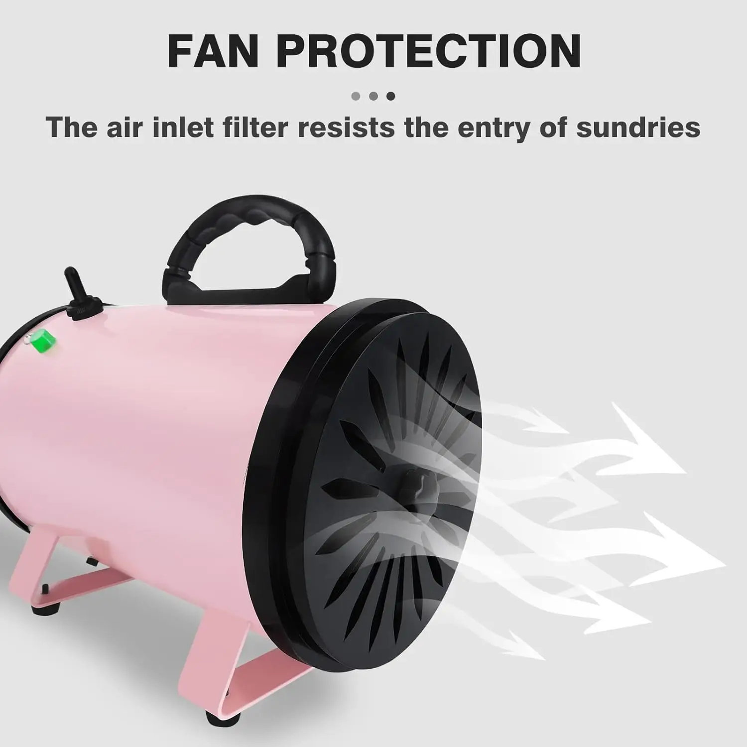 BRIEFNESS Multifunction Blower Electric Blower Portable Car Dryer Powerful Dryer Duster Pink with 3 Nozzles