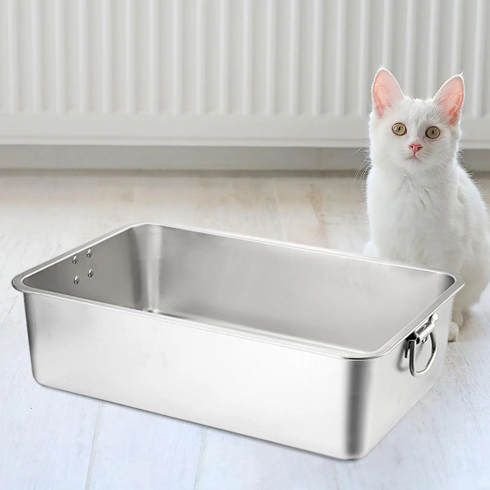 Stainless Steel Litter Box Catering Food Pan High Side High Sided Litter Pan