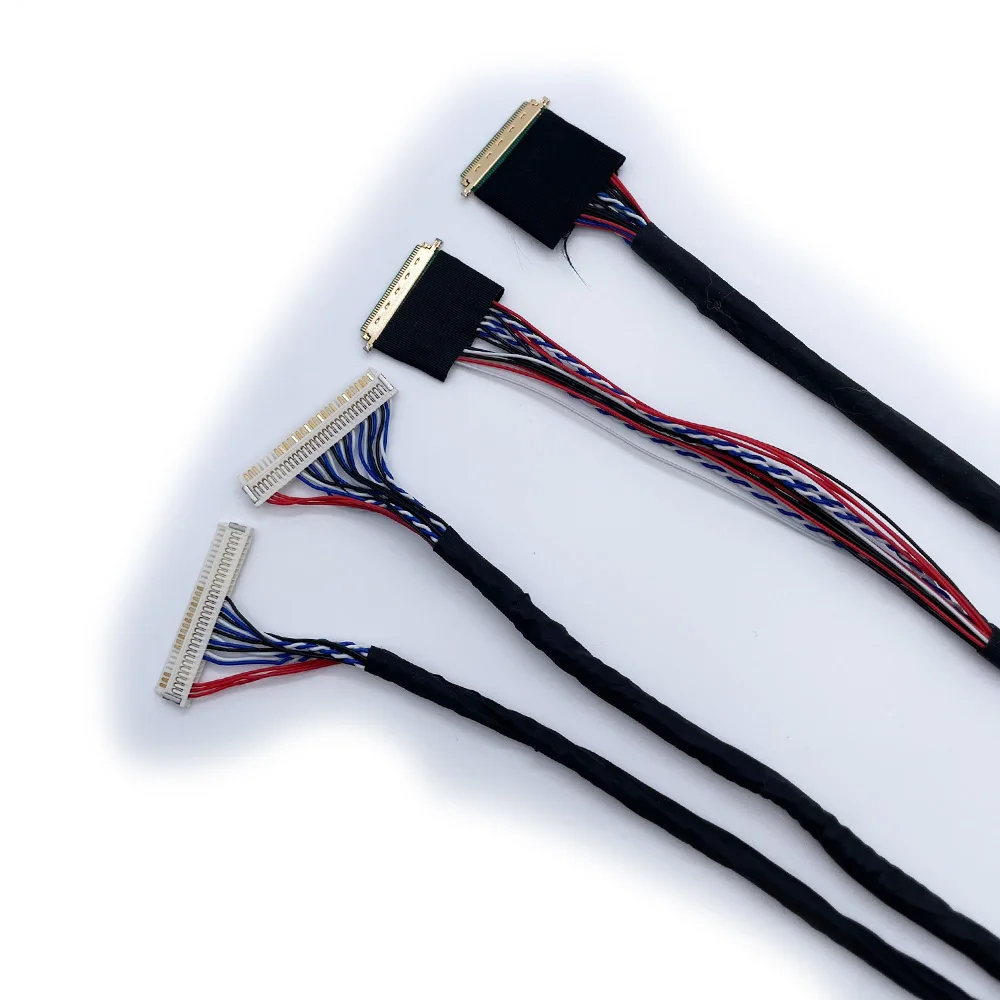 LVDS Cable 4pcs 30pin 40pin kit 1ch 6-bit /2ch 6-bit for laptop screen 14" 15.6" 25cm IPEX20454-40P lvds cable adapter kit