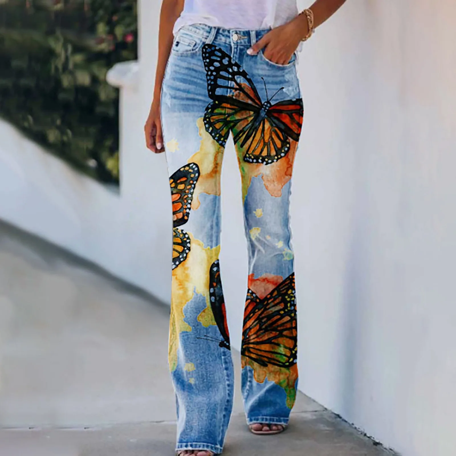 Calça jeans folgada de cintura alta feminina, calças cargo, vintage,  angustiada, lavagem, roupa casual, perna larga, calças de mulher -  AliExpress