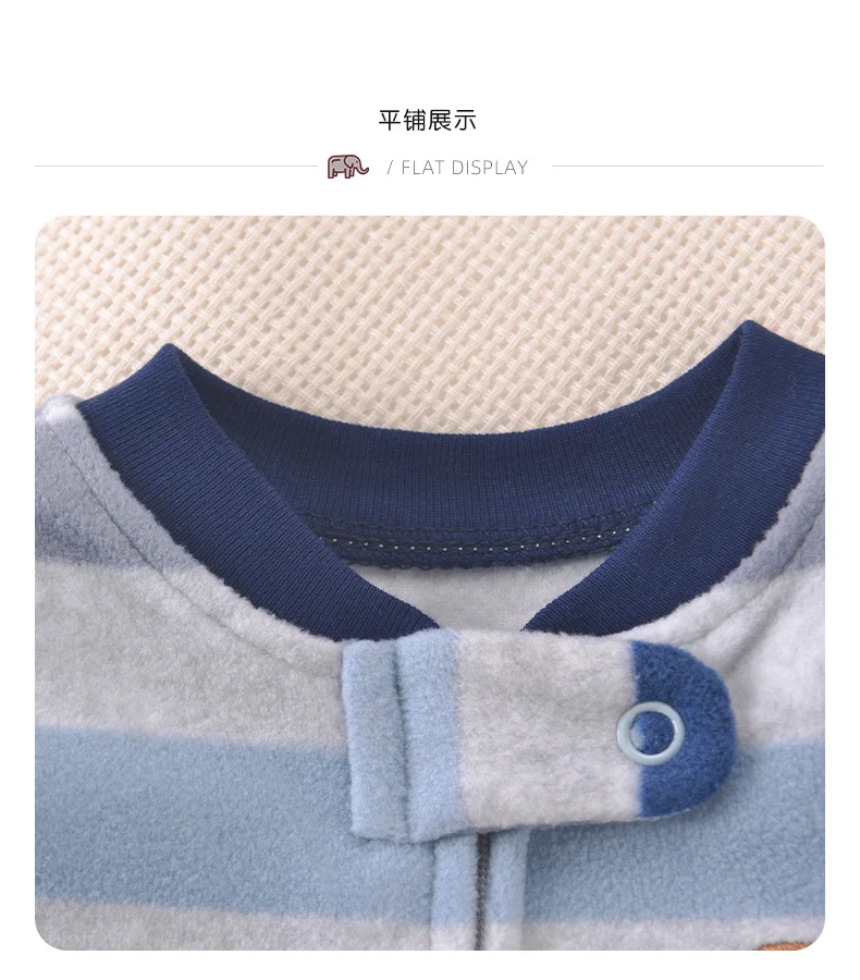 Autumn Baby Boy Warm Romper Cartoon Cute Animal Footed Pajamas Newborn Cotton Jumpsuit Sleepwear GIrl Clothes Bebes 3-12 Months 2