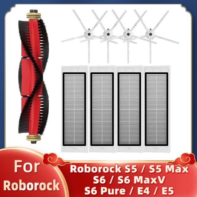 For Xiaomi Mi Robot Vacuum Cleaner 1 / 1S SDJQR01RR SDJQR02RR SDJQR03RR Roborock S502-00 S5 Max S6 Main Side Brush Hepa Filter Set F