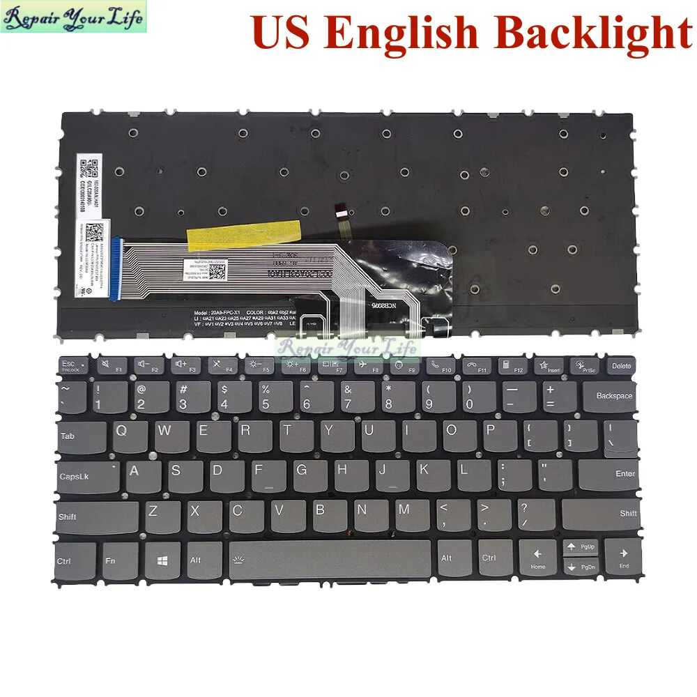 Teclado Retroiluminado para Lenovo Thinkbook 13s Gen G2itl 20v9 G2are 20wc Preto Novo - Imagem 2