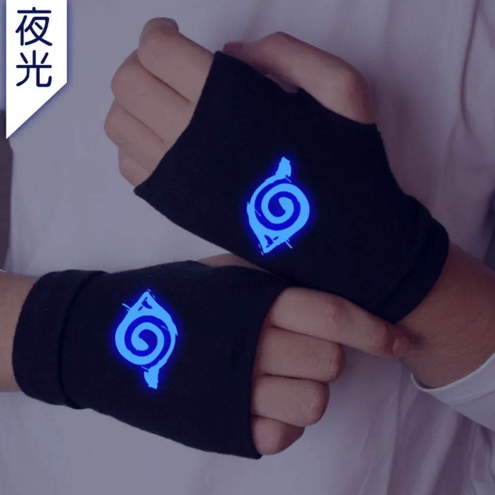Anime Naruto Luminous Gloves Akatsuki Bandana Wrist Sweatband