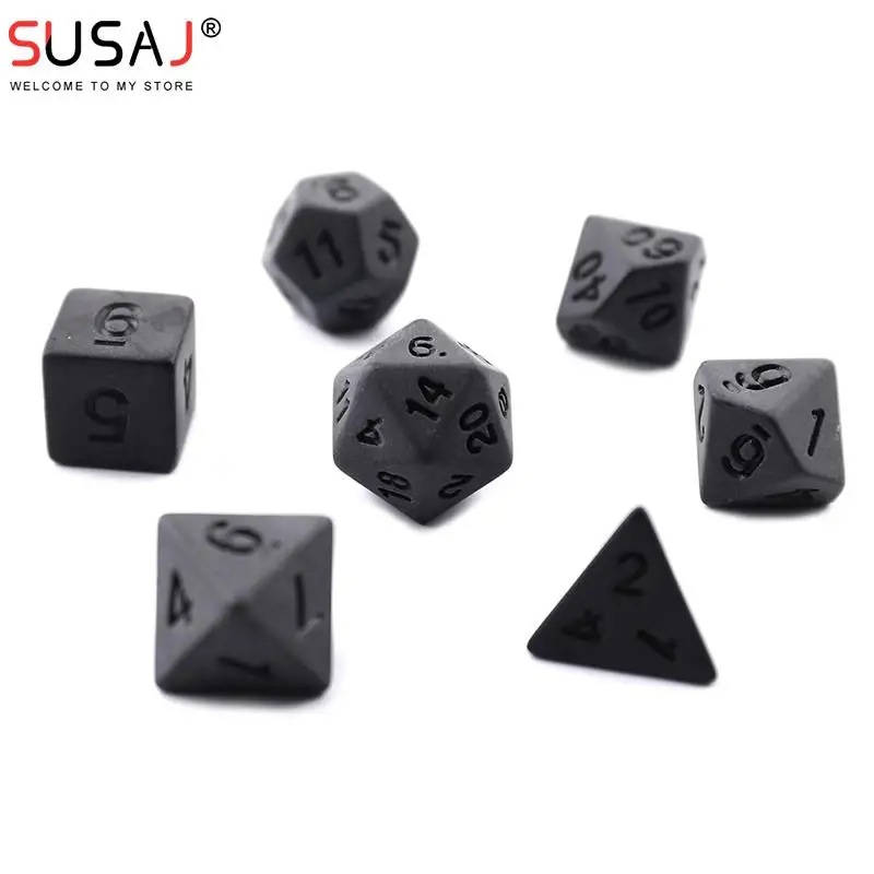 7 개/대 다면체 주사위 세트 게임 주사위 TRPG/DND 개인 인쇄되지 않은 다면체 큐브 보드 게임 디지털 주사위