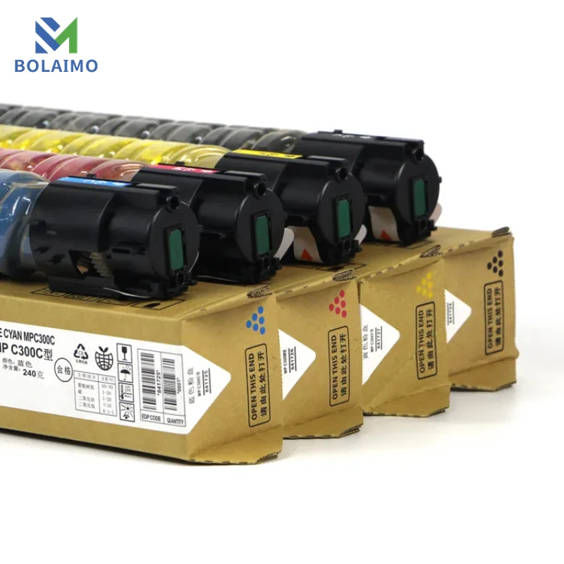 1Set 4PCS MPC300 Toner Cartridge For Ricoh Aficio MP C300 MPC400 MPC401 Compeitble Color Copier Toner CMYK